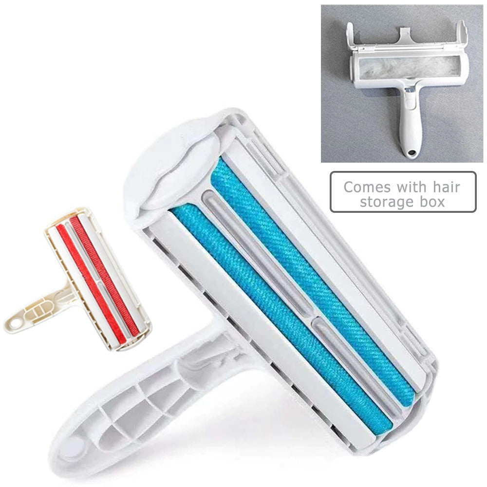 2-Way Pet Hair Remover Roller – Lint Brush for Dogs & Cats, Reusable Fur Cleaner for Furniture, Sofa, Clothes & More
