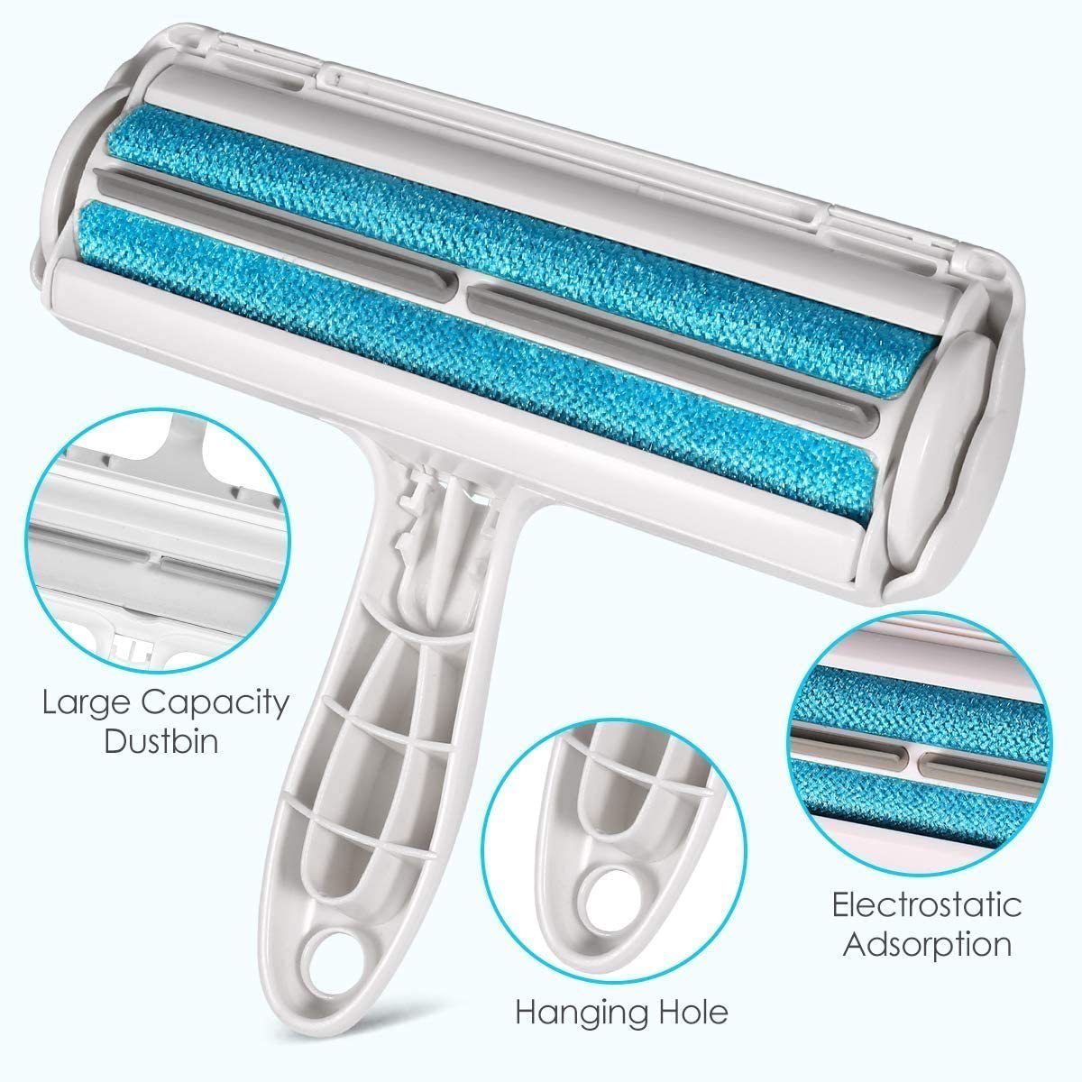 2-Way Pet Hair Remover Roller – Lint Brush for Dogs & Cats, Reusable Fur Cleaner for Furniture, Sofa, Clothes & More